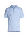 Peter Millar Crafty Striped Performance Polo Shirt In Cottage Blue