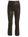 Sprwmn Leather Crop Flare Leggings In Dark Chocolate