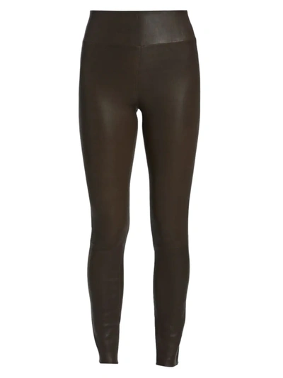 Sprwmn Leather Ankle Leggings In Mink