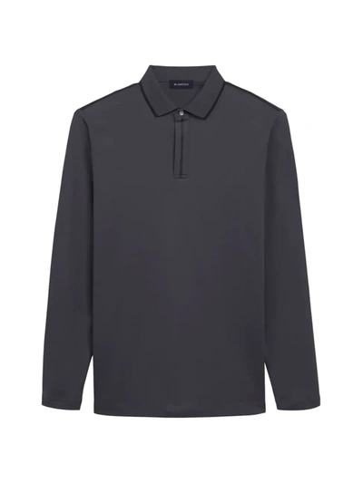 Bugatchi Cotton Long-sleeve Polo Shirt In Charcoal