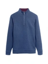 Bugatchi Quarter Zip Merino Wool Sweater In Denim