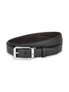 Montblanc Men's Trapeze Reversible Leather Buckle Belt In Black Brown