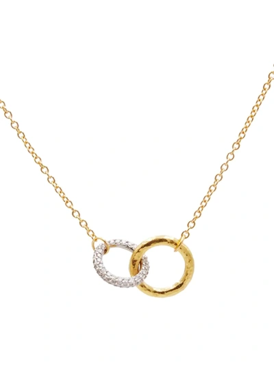 Gurhan 22-24k Yellow Gold Hoopla Interlocking Circle Pendant Necklace, 16-18