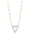 SAKS FIFTH AVENUE WOMEN'S 14K YELLOW GOLD & 0.24 TCW DIAMOND HEART PAPER CLIP LINK CHAIN NECKLACE,400015275038