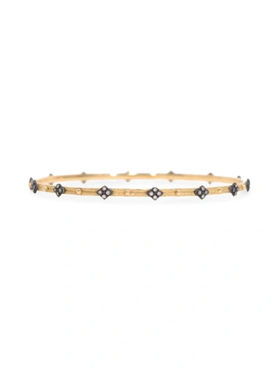 Armenta Women's Old World 18k Yellow Gold, Sterling Silver & Diamond Station Bangle