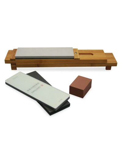 Zwilling J.a. Henckels Kramer By Zwilling 6-piece Glass Water Stone Sharpening Set In Wood