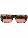 Palm Angels Tortoiseshell Rectangle-frame Sunglasses In Brown