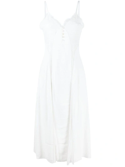 Temperley London Edith Pleated Strappy Dress In White
