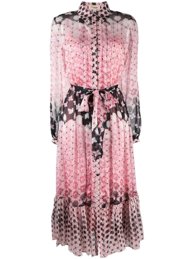 Temperley London Mia-print Silk Shirt Dress In Pink