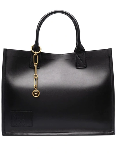 Sandro Chain-embellished Tote Bag In Black