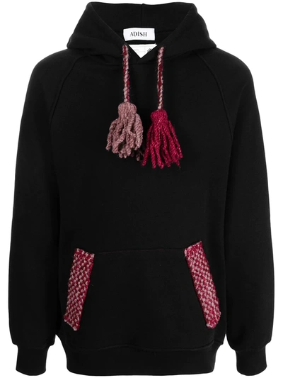 Adish Tassel-detail Knitted Hoodie In Black