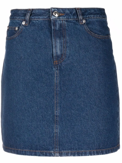 Apc Standard Denim Mini Skirt In Blue