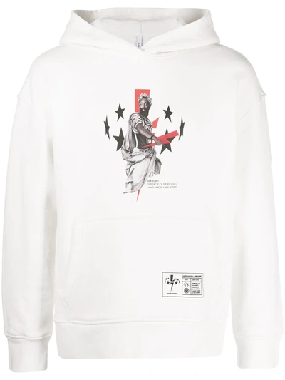 Neil Barrett X James Harden "emperor Of Basketball" Hooded Sweatshirt In White