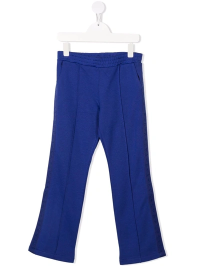 Emporio Armani Kids' Logo-tape Elasticated-waist Trousers In Blue