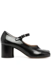 Maison Margiela Tabi Block-heel Ankle-strap Pumps In Black