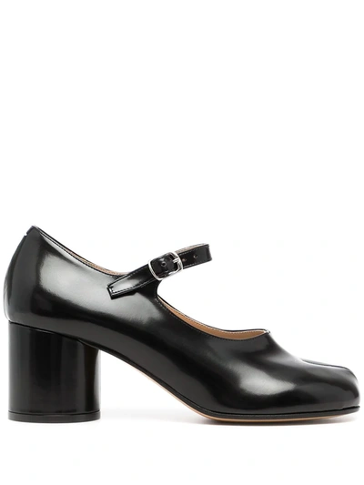 Maison Margiela Tabi Block-heel Ankle-strap Pumps In Black
