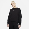 Nike Black Oversized Sportswear Essential Sweatshirt In Black