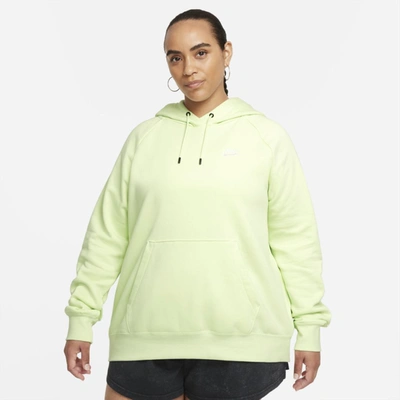 Nike Sportswear Essential Women's Fleece Pullover Hoodie In Lime Ice,white