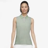 Nike Dri-fit Victory Women's Sleeveless Golf Polo In Seafoam,white,lime Glow
