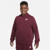 Nike Sportswear Club Fleece Big Kids' (boys') Pullover Hoodie (extended Size) In Red
