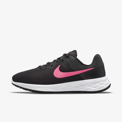 Nike Women's Revolution 6 Road Running Shoes (wide) In Black