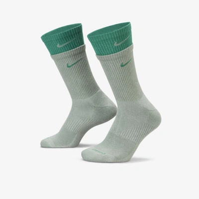 Nike Everyday Plus Cushioned Training Crew Socks In Green