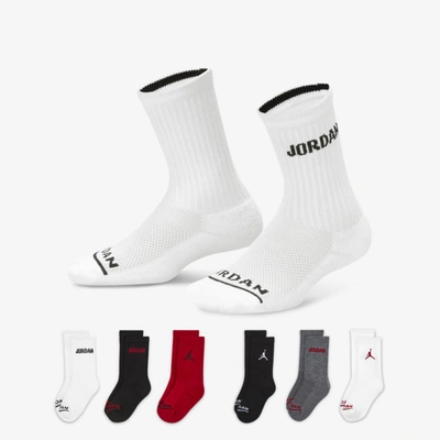 Jordan Babies' Big Kids' Legend Crew Socks (6 Pairs) In Red