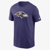 Nike Men's Big And Tall Purple Baltimore Ravens Logo Essential Legend Performance T-shirt In Purple
