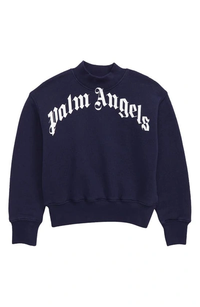Palm Angels Kids' Blue Sweatshirt For Boy With Logo