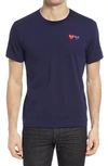 Comme Des Garçons Twin Hearts Slim Fit Jersey T-shirt In Navy 2