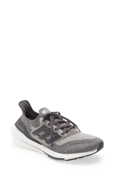 Adidas Originals Ultraboost 21 Running Shoe In Grey Textured