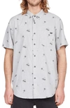 Billabong Sundays Mini Short Sleeve Button-down Shirt In Light Grey Heath