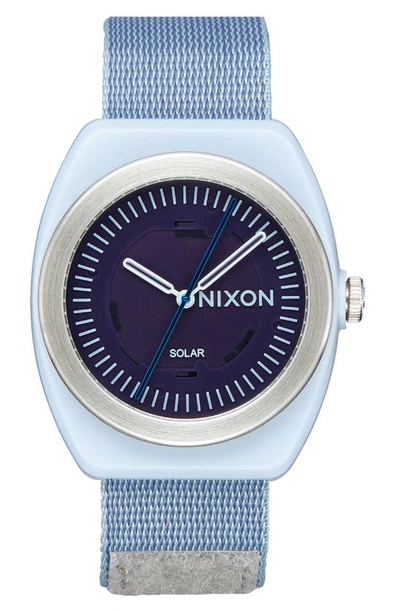 Nixon Light-wave Solar Nylon Strap Watch, 36mm In Gray