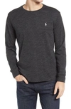 Polo Ralph Lauren Long Sleeves T-shirt In Black Marl Heather