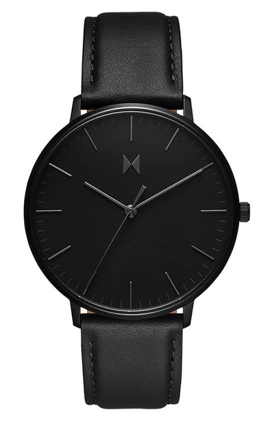 Mvmt Men's Legacy Black Leather Strap Watch, 42mm