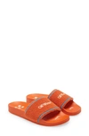Off-white Orange Towel Logo Slides In Orange/ White