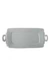 Vietri Lastra Collection Handled Rectangular Platter In Gray