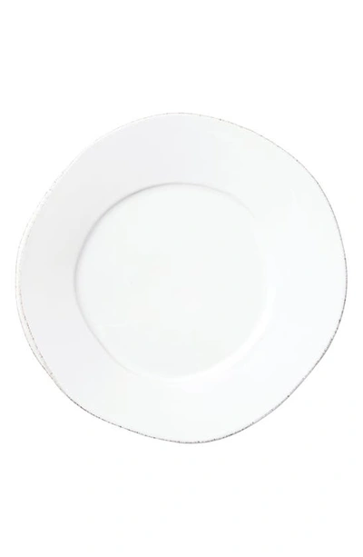 Vietri Lastra Stoneware Dinner Plate In White