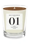 BON PARFUMEUR BON PARFUMEUR CANDLE 01 BASIL, FIG LEAVES & MINT SCENTED CANDLE,BPBOUG180G01