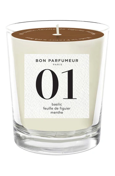 Bon Parfumeur Candle 01 Basil, Fig Leaves & Mint Scented Candle, 6.3 oz