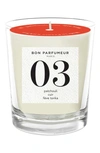 BON PARFUMEUR CANDLE 03 PATCHOULI, LEATHER & TONKA BEAN SCENTED CANDLE, 6.3 OZ,BPBOUG180G03