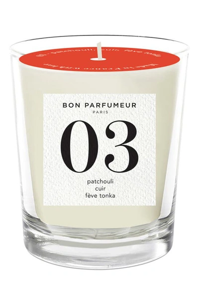 Bon Parfumeur Candle 03 Patchouli, Leather & Tonka Bean Scented Candle, 6.3 oz