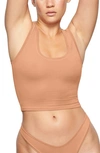 Skims Stretch Cotton Jersey Scoop Neck Tank In Sedona