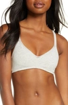 On Gossamer Stretch Cotton Bralette In Heather Gray