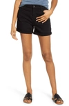 Jen7 By 7 For All Mankind Jen7 Roll Cuff Denim Shorts In Black