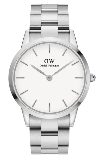 Daniel Wellington Iconic Bracelet Watch, 40mm In Silver/ Eggshell