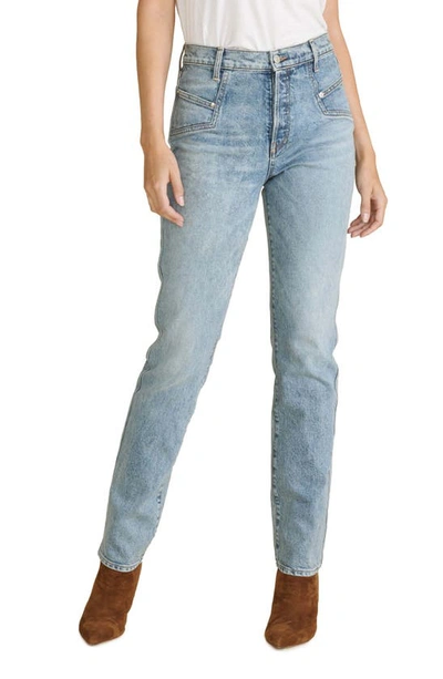 Veronica Beard Ryleigh High Waist Slim Straight Leg Jeans In Blue Mist