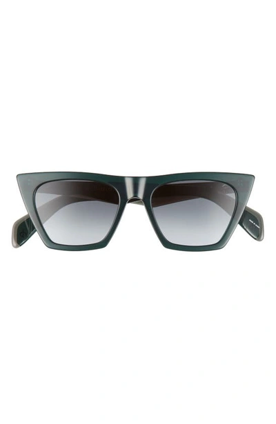 Rag & Bone 51mm Cat Eye Sunglasses In Grey Green/ Green Shaded