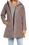Helly Hansen 'belfast' Long Waterproof Winter Rain Jacket In Sparrow Grey
