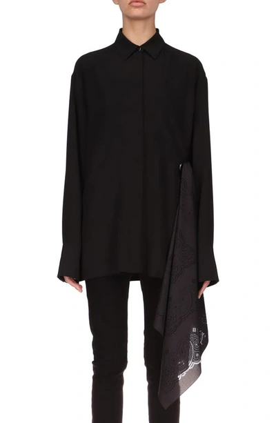 Givenchy Heylet Bandana Detail Silk Shirt In Black